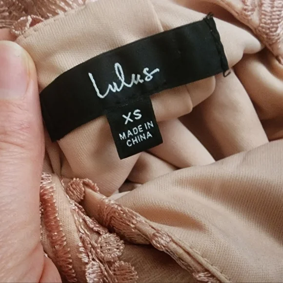 Lulus Making Magic Blush Pink Fringe Lace-Up Mini Dress XS - Picture 4 of 4